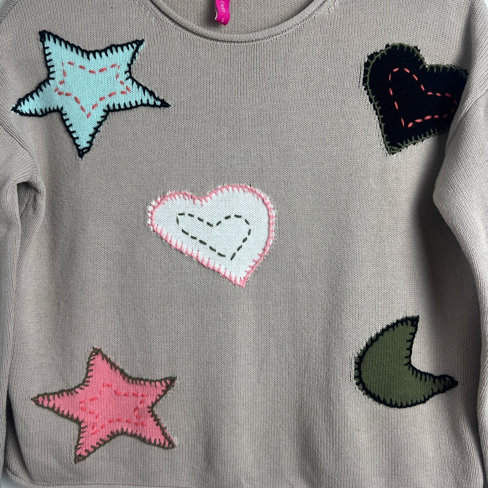 Zaket &‎ Plover Small The Moon Jumper Quirky Sweater 100% Cotton In Putty - Picture 9 of 14